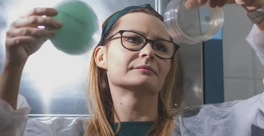 žena v laboratoři testuje jídlo lyofood