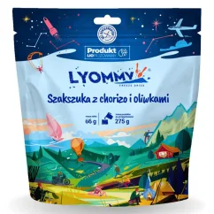 Lyommy Vajcia shakshuka s paradajkami, chorizom a olivami