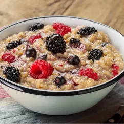 Adventure Menu Coconut rice porridge with forest fruits Adventure Menu Coconut rice porridge with forest fruits