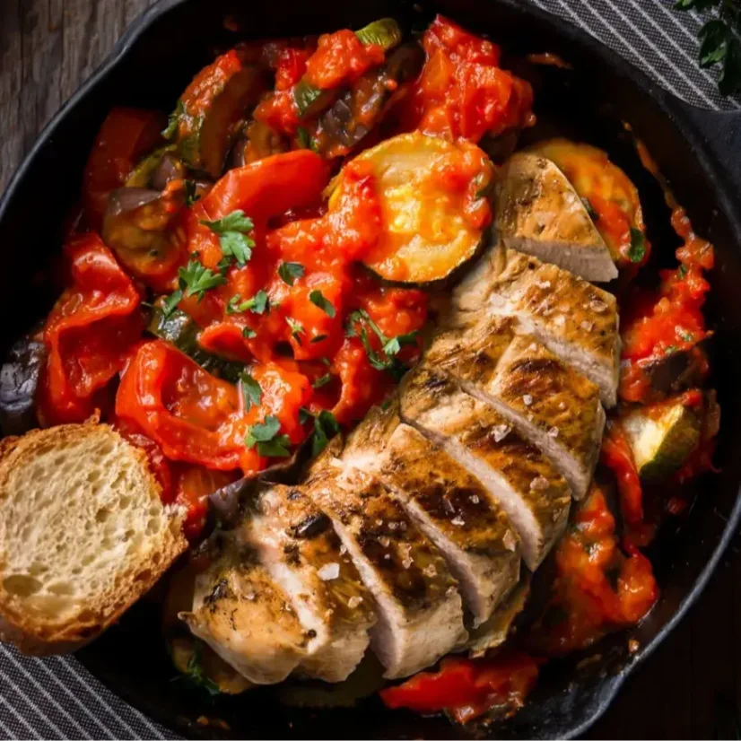 Adventure Menu Chicken supreme with ratatouille