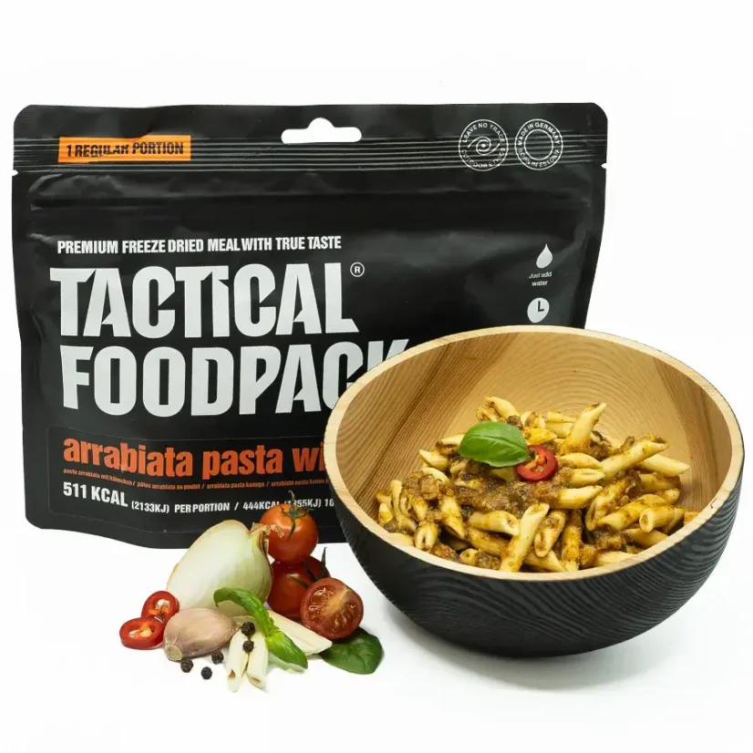Tactical Foodpack Penne Arrabiata s kuřecím a chilli omáčkou
