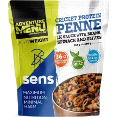 Adventure Menu & Sens Cvrččí proteinové penne v omáčce s fazolemi, špenátem a olivami