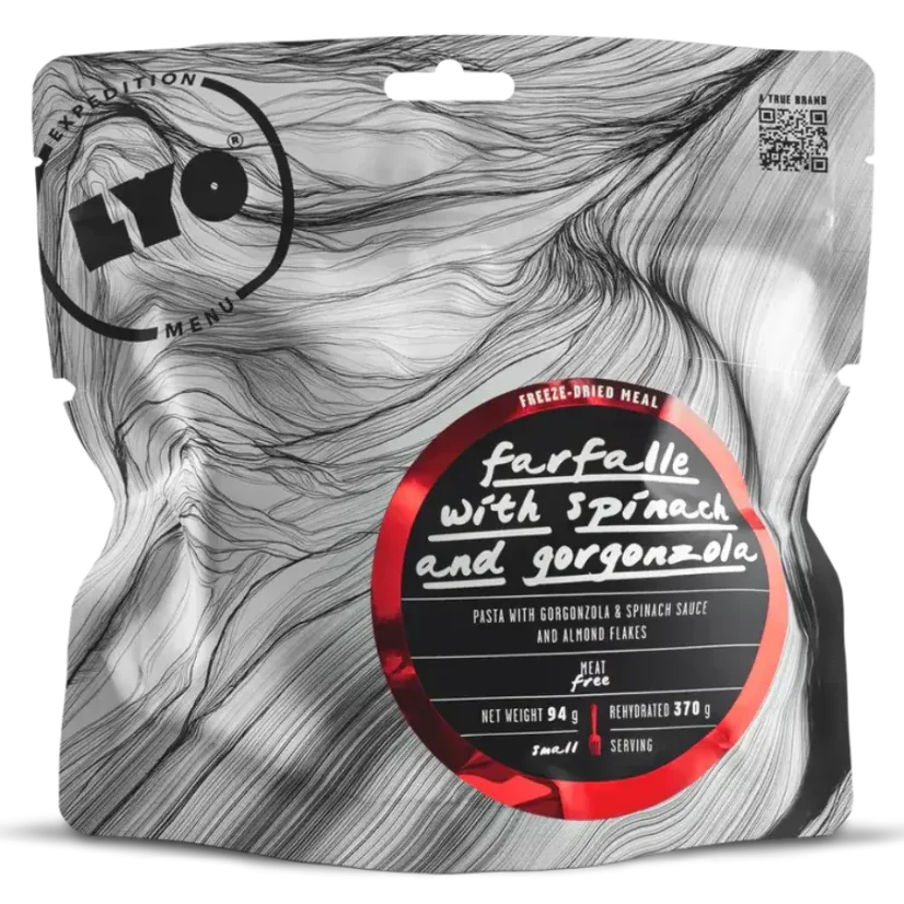 Lyofood Těstoviny farfalle se špenátem a gorgonzolou