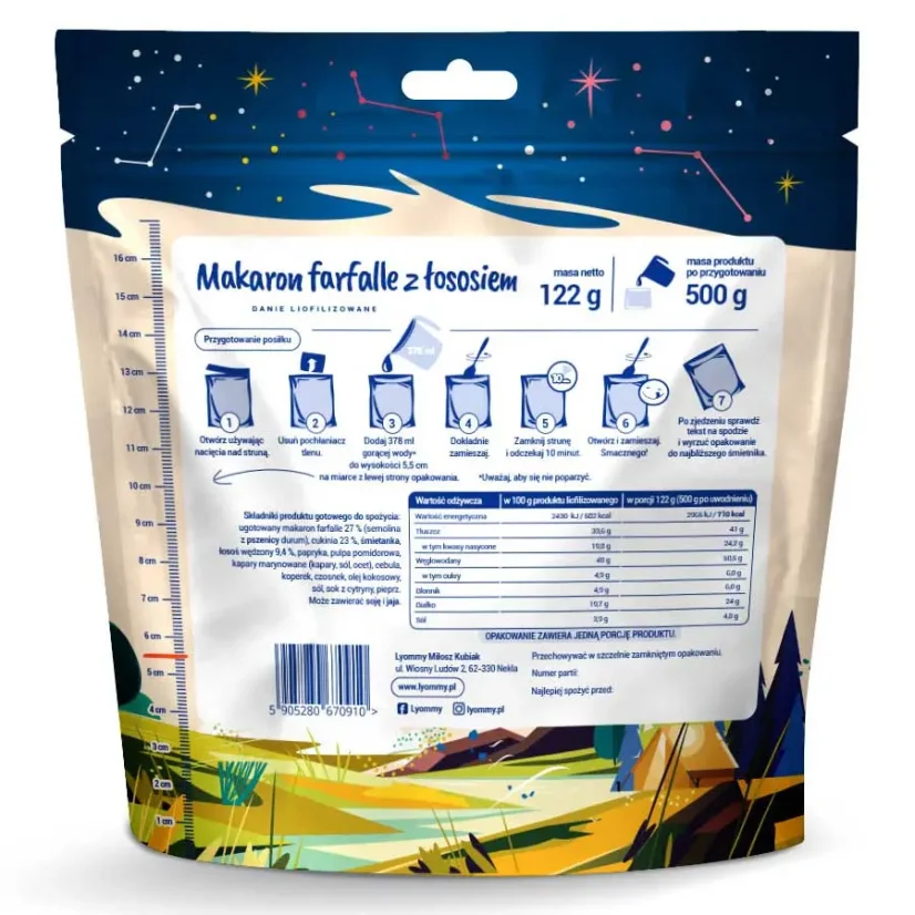 Lyommy Makaron farfalle z łososiem