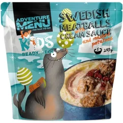 Adventure Menu Švédské masové kuličky s krémovou omáčkou a bramborovou kaší