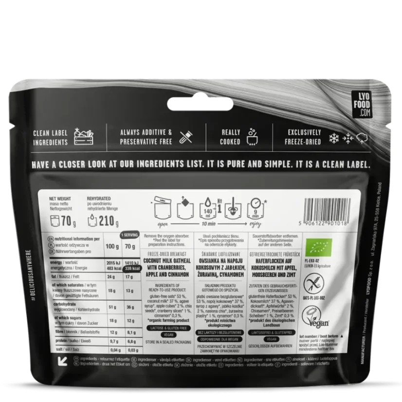 Lyofood Apple & Cinnamon Porridge