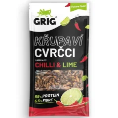 Grig Křupaví cvrčci Chilli & Lime 13g Grig Křupaví cvrčci Chilli & Lime 13g