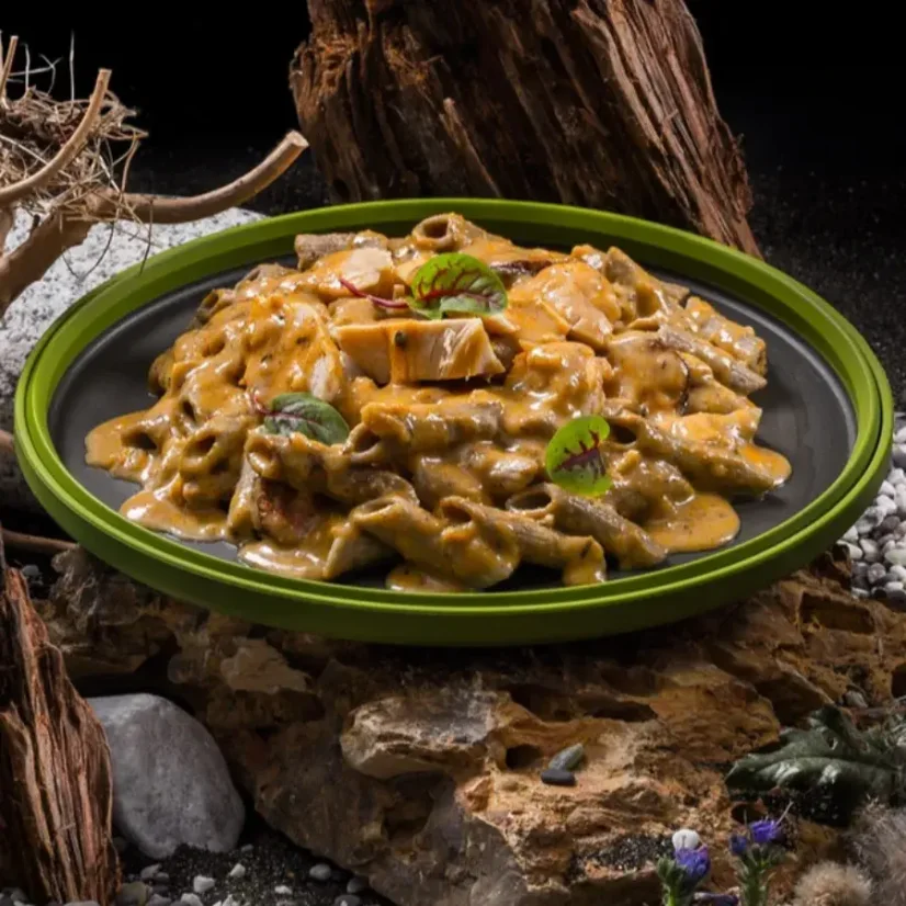 Adventure Menu & Sens Cricket protein penne with Creole creamy chicken