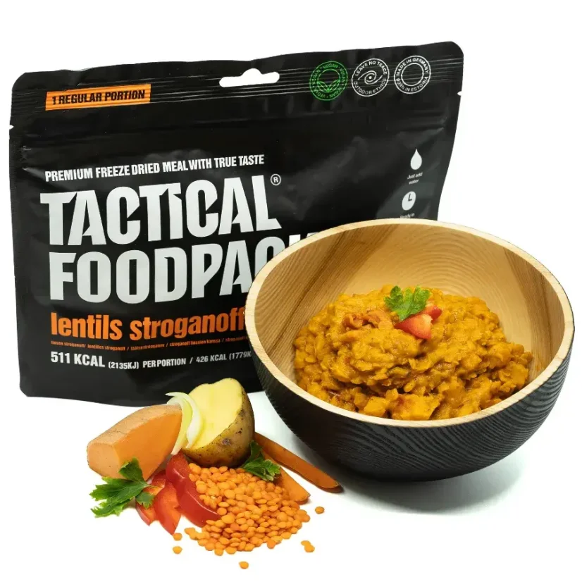 Tactical Foodpack Čočkový Stroganoff s bramborami a zeleninou