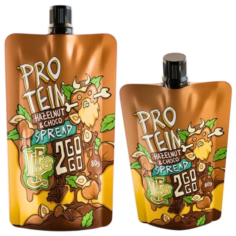 Ořechový krém v kapsičce LifeLike 2GOGO Protein hazelnut & Choco spread