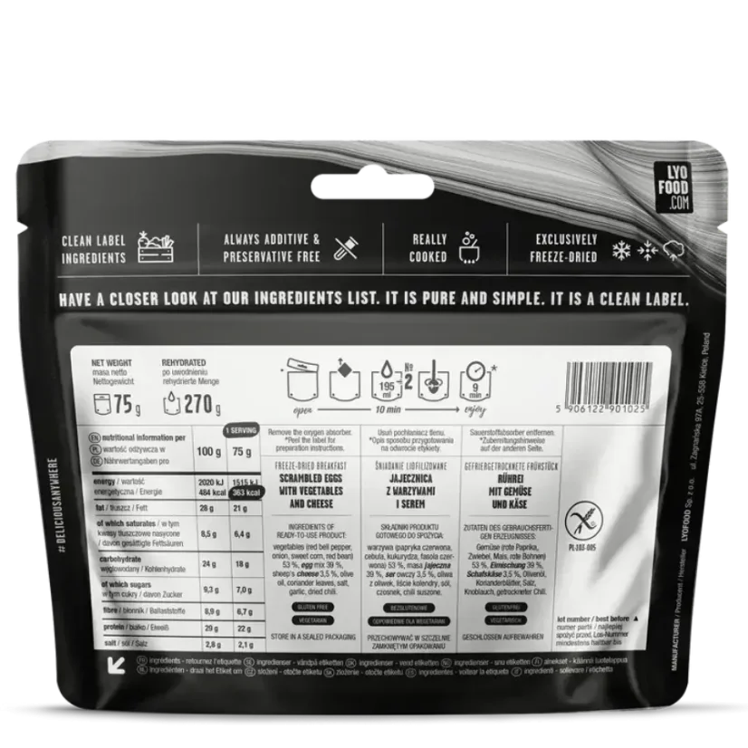 Lyofood Scrambled eggs with vegetables and cheese