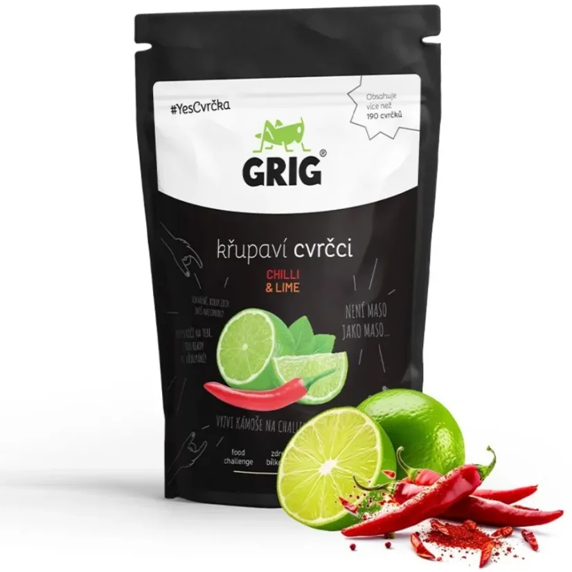 Grig Křupaví cvrčci Chilli & Lime 20g