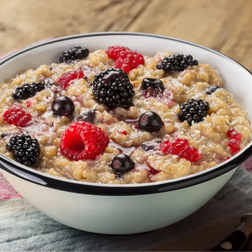 Adventure Menu Coconut rice porridge with forest fruits