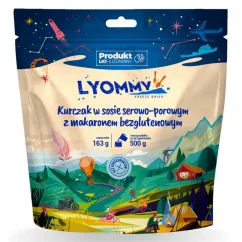 Lyommy Kuřecí v sýrovo-pórkové omáčce s bezlepkovými těstovinami