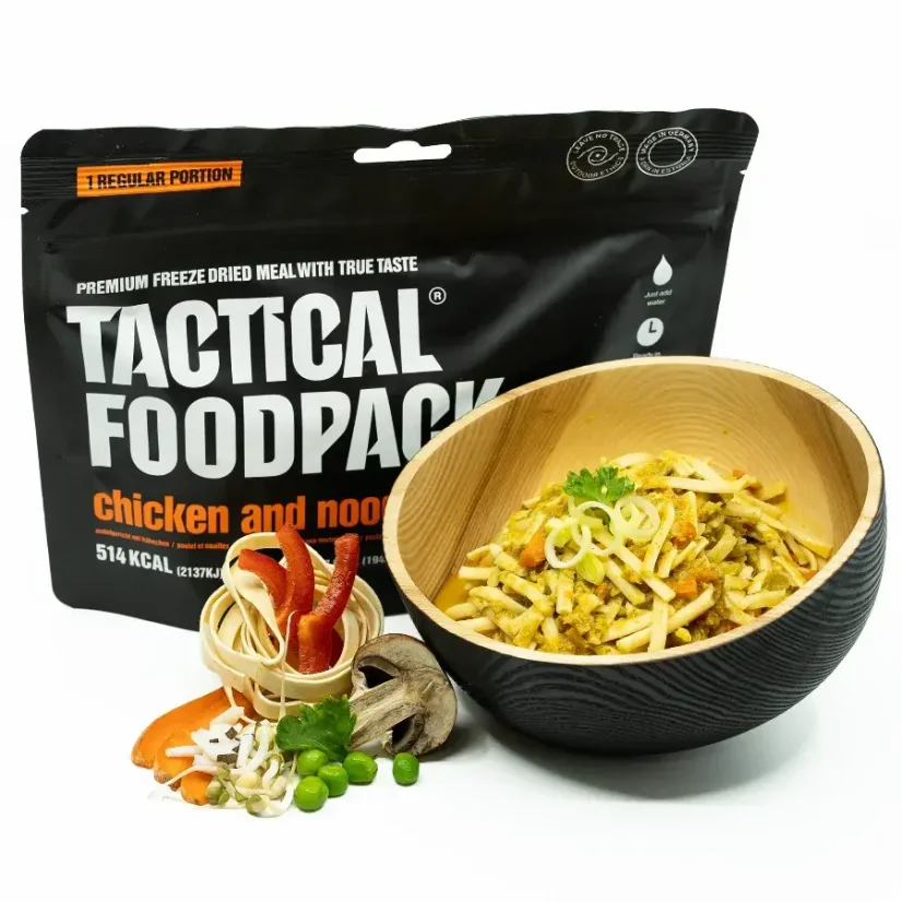 Tactical Foodpack Nudle s kuřecím, zeleninou, houbami a mungo klíčky