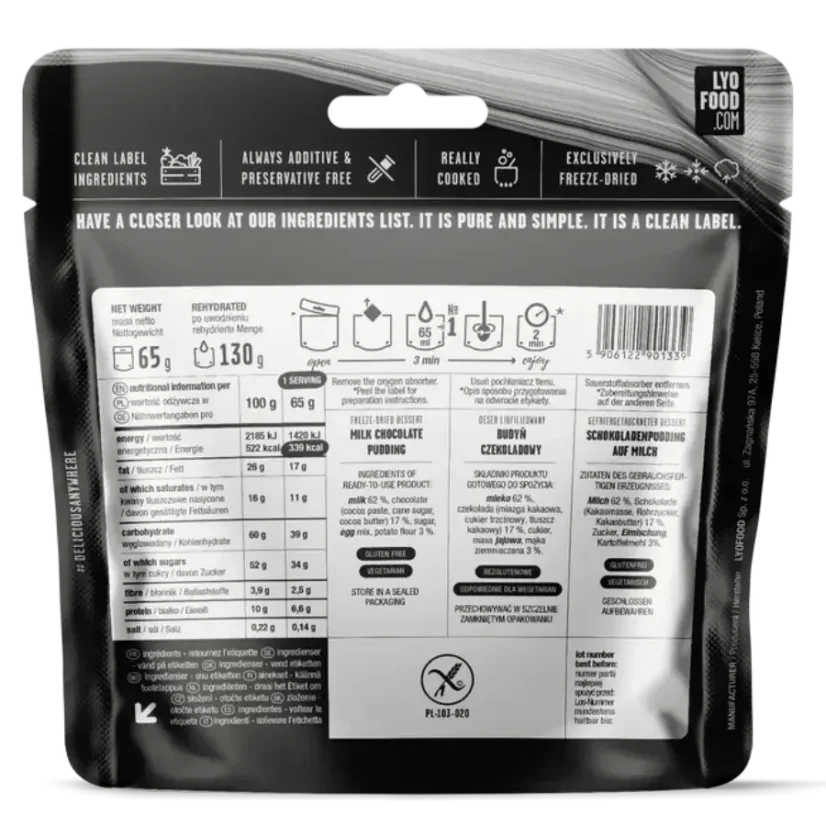 Lyofood Chocolate Pudding