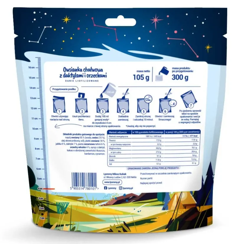 Lyommy Owsianka chałwowa z daktylami i orzechami