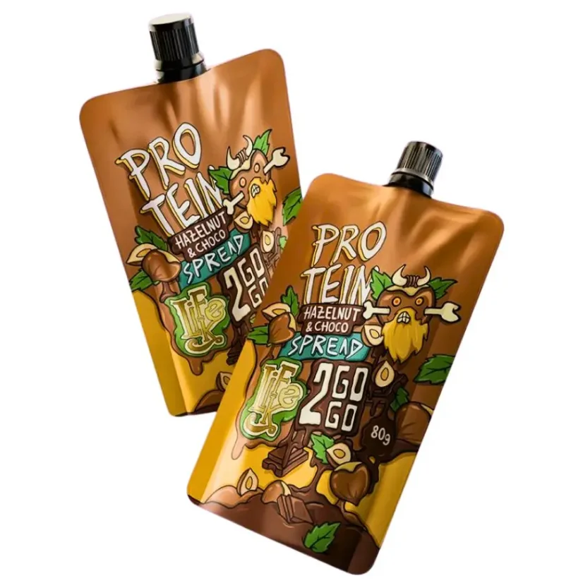 Orechový krém na cesty LifeLike 2GOGO Protein hazelnut & Choco spread