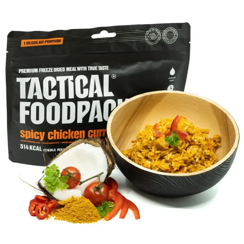 Tactical Foodpack Pikantní kuřecí kari s rýží a kokosovým mlékem