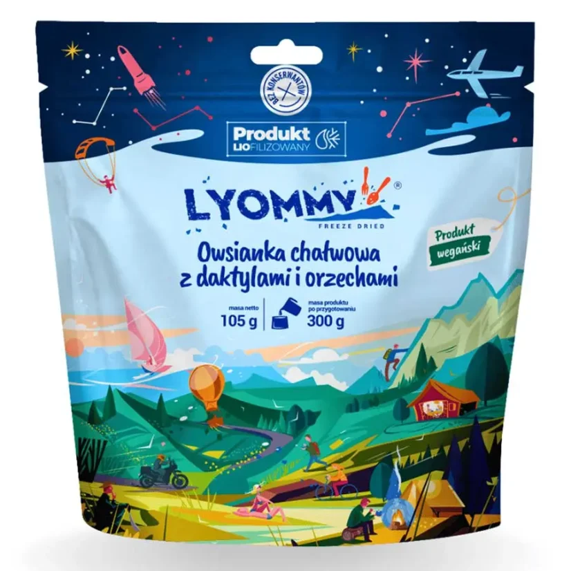 Lyommy Ovesná kaše chalva s jablky, datlemi a ořechy