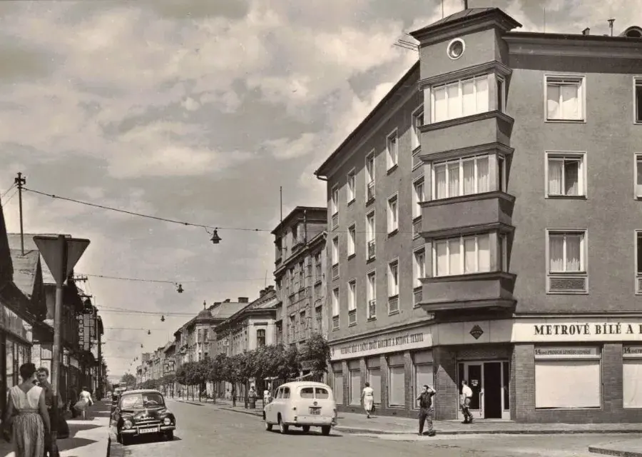fotografie ulice Přemyslovců v Ostravě z roku 1960